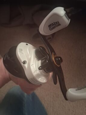 Abu Garcia White & Black Baitcasting Reel - Smooth Casting Control